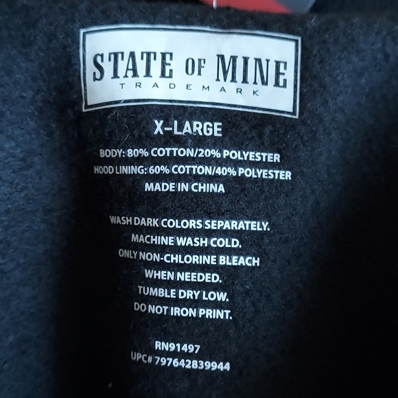 NWT State Of Mine North Carolina The Tar Heel State Fleece Lined Hoodie Mens XL - Picture 13 of 13